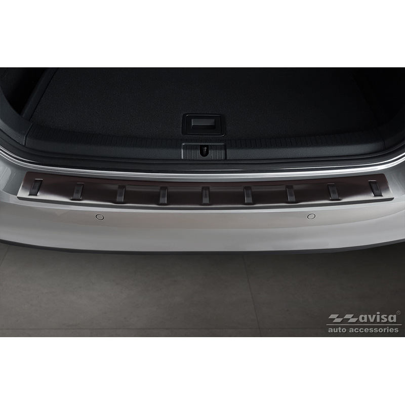 Zwart RVS Achterbumperprotector  Volkswagen Golf VII Variant incl. Alltrack 2012-2017 'STRONG EDITION'