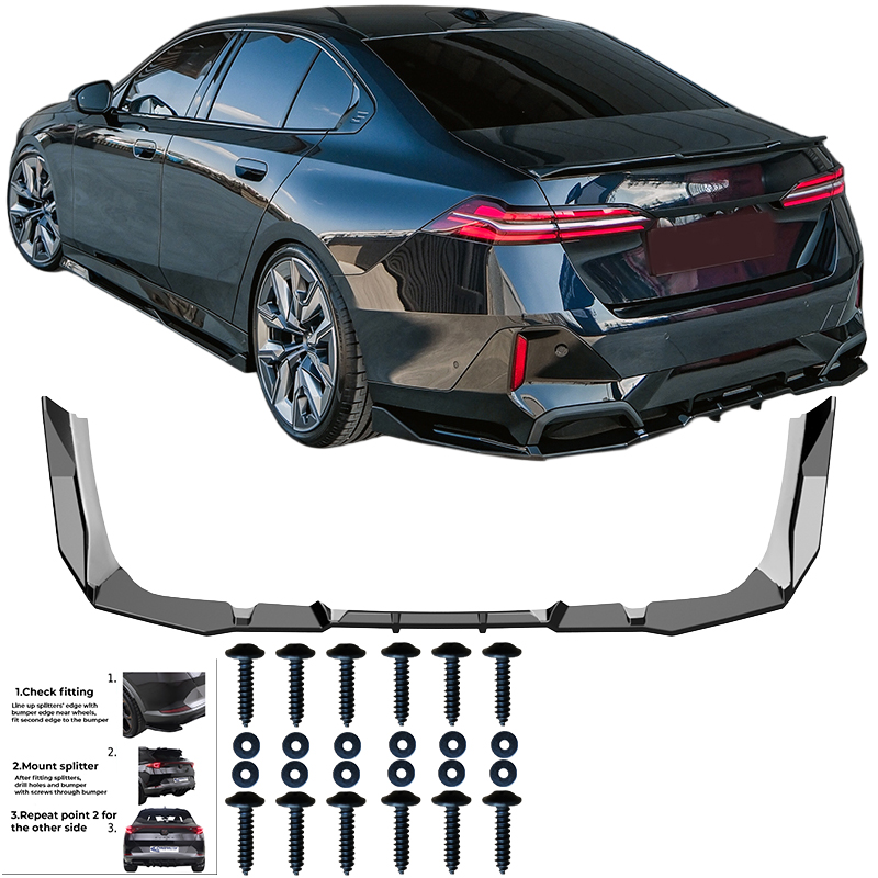 Oneway Achterbumperskirt  BMW 5-Serie G60/G61 Sedan/Touring M-Pack 2023- incl. i5 - Glanzend zwart