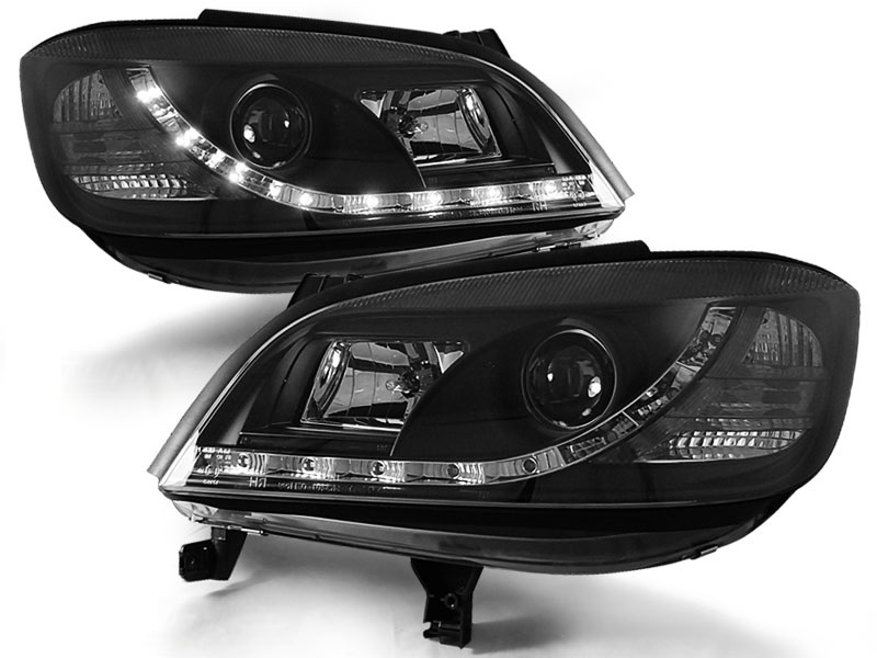 Koplampen Opel Zafira 99-05 DRL Look Zwart