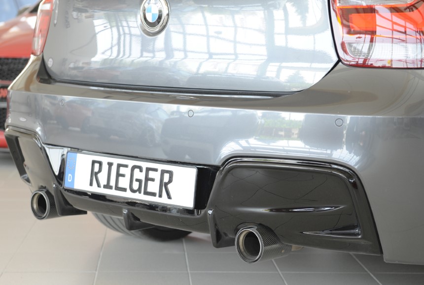 Achteraanzet Glossy Black Rieger BMW 1-Serie F20/F21 M-tech
