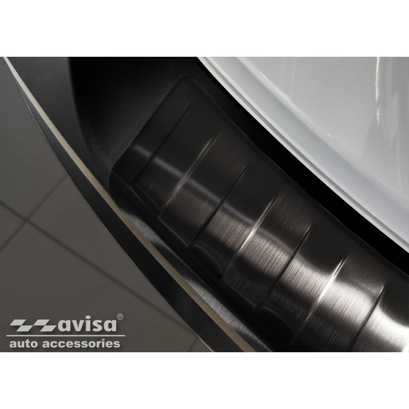 Zwart RVS Achterbumperprotector  Mazda MX-30 2020- - 'Ribs'
