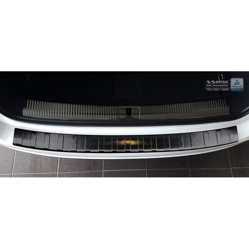 Black Stainless Steel Rear bumper protector  Audi A4 B9 Avant 2015-2019 & Facelift 2019- 'Ribs' (incl. S-Line & S4 Avant)