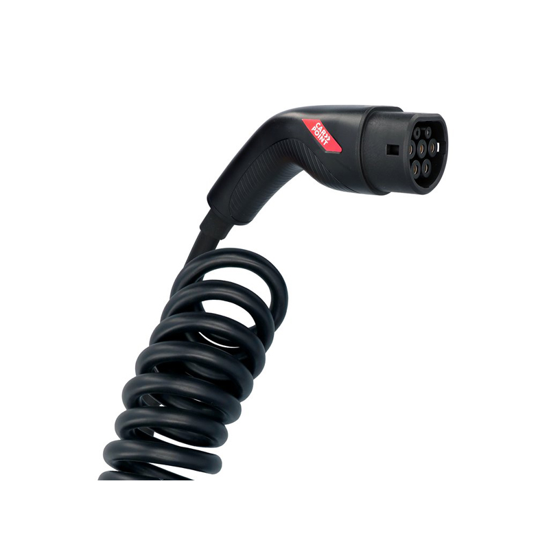 Câble de charge à spirale Carpoint pour véhicule électrique Type 2>2 16 AMP triphasé 6 mètres