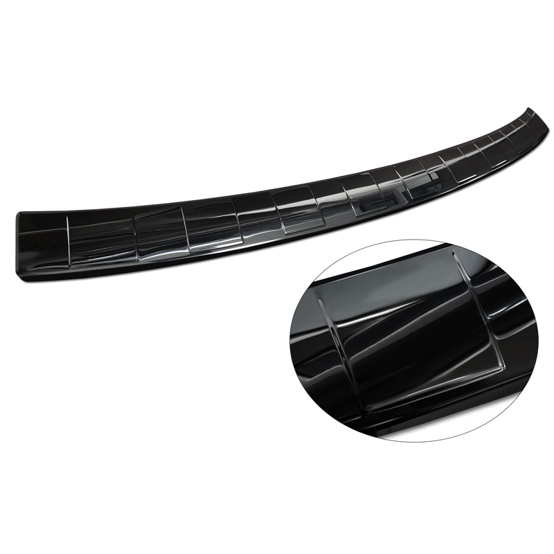 Black Mirror Stainless Steel Rear bumper protector  Ford Kuga III ST-Line/Hybrid/Vignale 2019-2024 & FL 2024-  'Ribs'