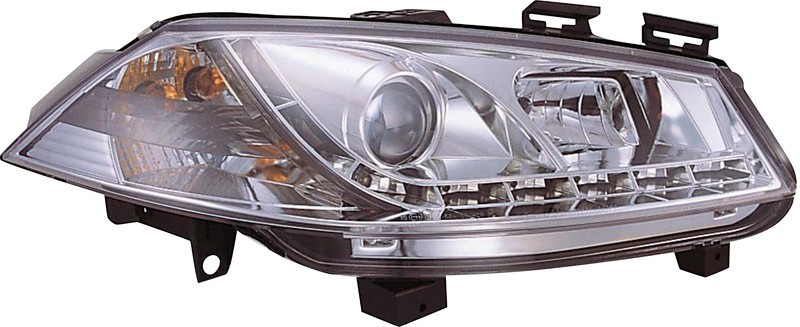 Koplampen Renault Megane 03-.. LED Devil Eyes DRL look chroom