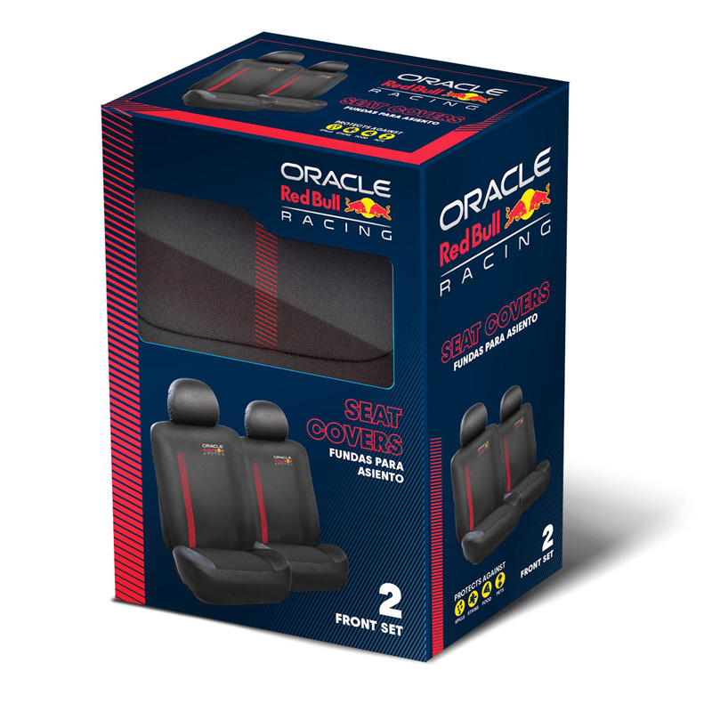Red Bull Oracle Universal seat cover set MV1 - 6-piece set - Black/Red -  Side-Airbags