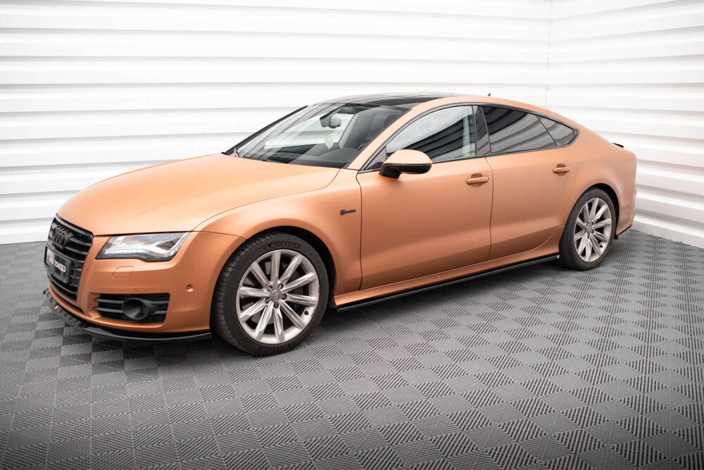 Zijskirts Audi A7 C7 Maxton Glans Zwart