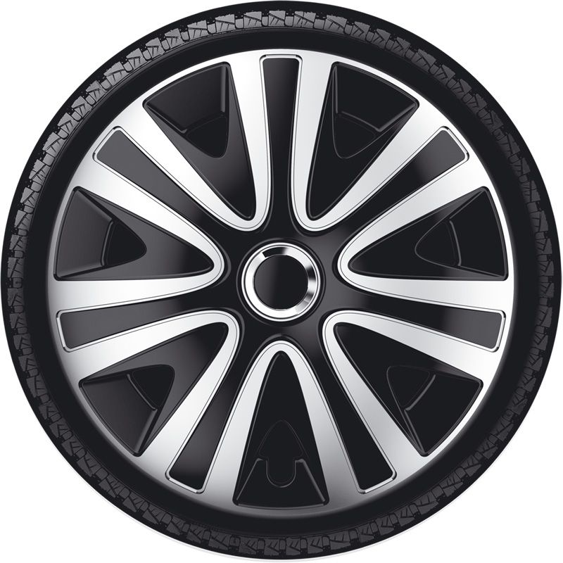 4-Delige Wieldoppenset Rialto Pro 14-inch zilver/zwart