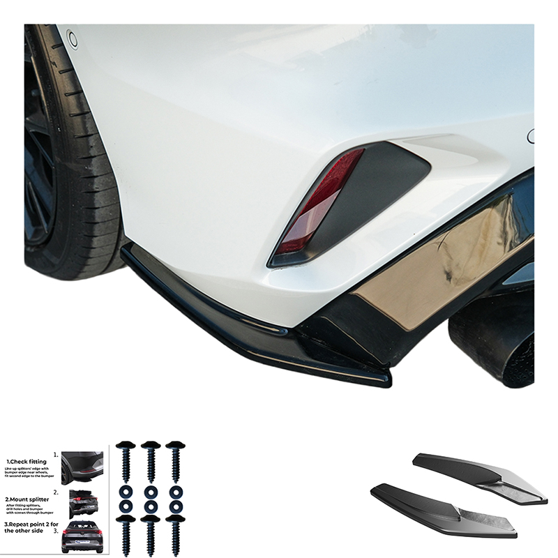 Oneway Heckschürzenansätze (Seitenteile) passend für Audi A3 (8Y) Limousine S-Line/S3 Facelift 2025- - Schwarz glänzend