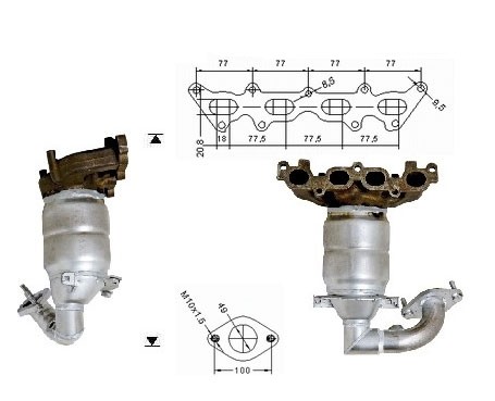 Ford FUSION 1.6i 16V 1596 cc 74 Kw / 101 cv ZH16 Magnaflow CAT B