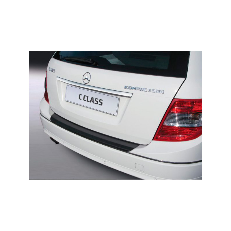ABS Rear bumper protector  Mercedes C-Class W204 Kombi 2007-2011 (excl. AMG) Black