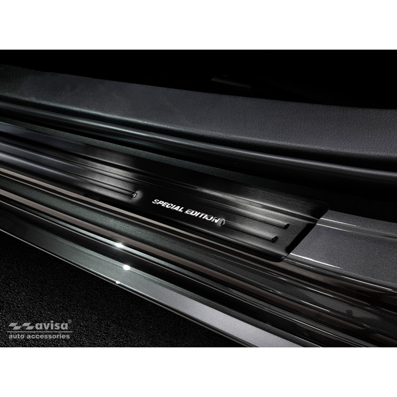 Zwart RVS Instaplijsten  Mazda 3 HB 5-deurs 2019- - Brushed Steel 'Special Edition' 4-delig