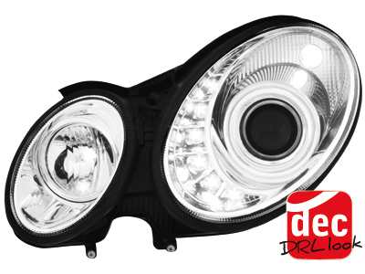 Koplampen Mercedes-Benz E-Klasse Typ W211 DRL look 06-08 chroom