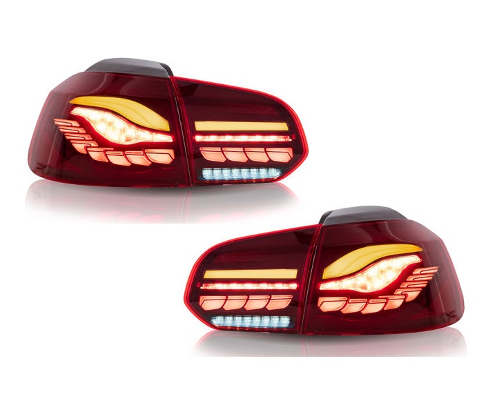 Achterlichten VW Golf VI O-LED Design Donker Rood