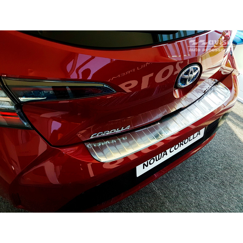 Stainless Steel Rear bumper protector  Toyota Corolla XII HB 2019- (incl. GR-Sport) 'Ribs'