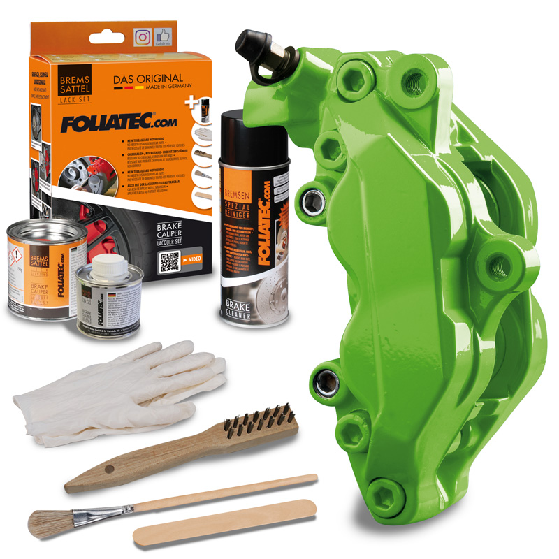 Foliatec Brake Caliper Lacquer Set - power green - 3 Components
