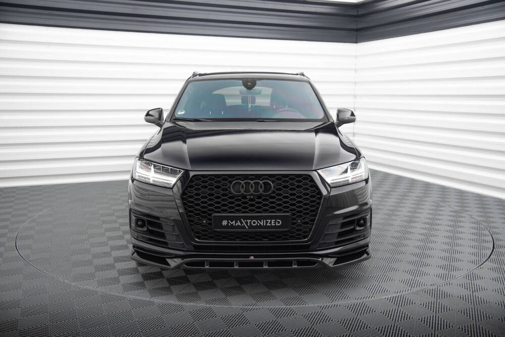 Voorspoiler V.2 Audi SQ7 / Q7 S-Line Maxton Glanzend Zwart