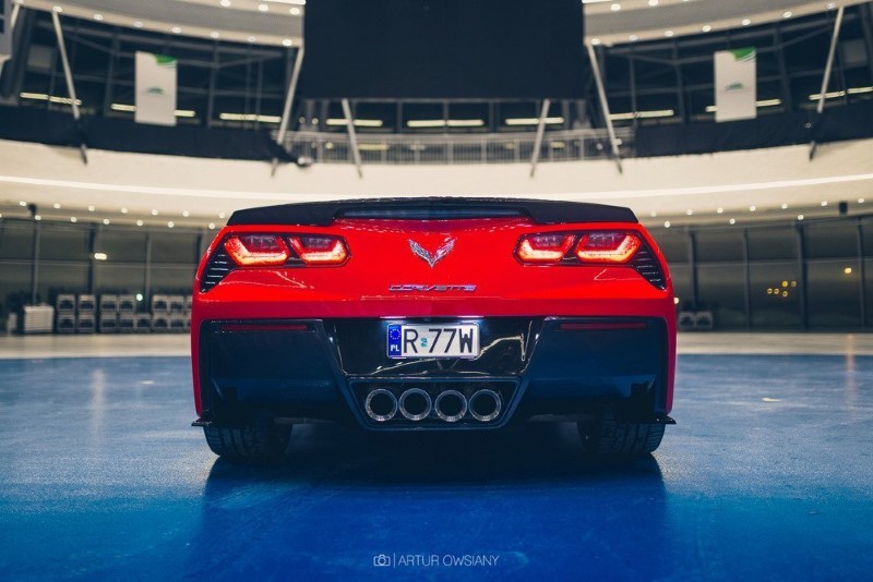 Achterzij Spoilers Chevrolet Corvette C7 Glanzend Zwart
