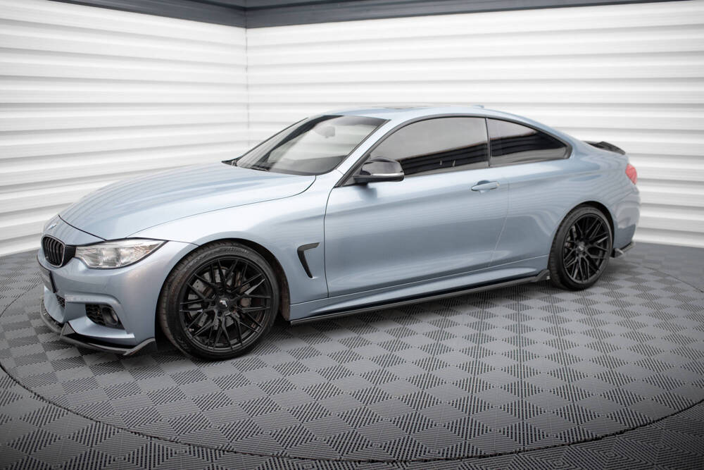 Zijskirts V.2 BMW 4 Coupe M Pakket F32 Maxton Glans Zwart