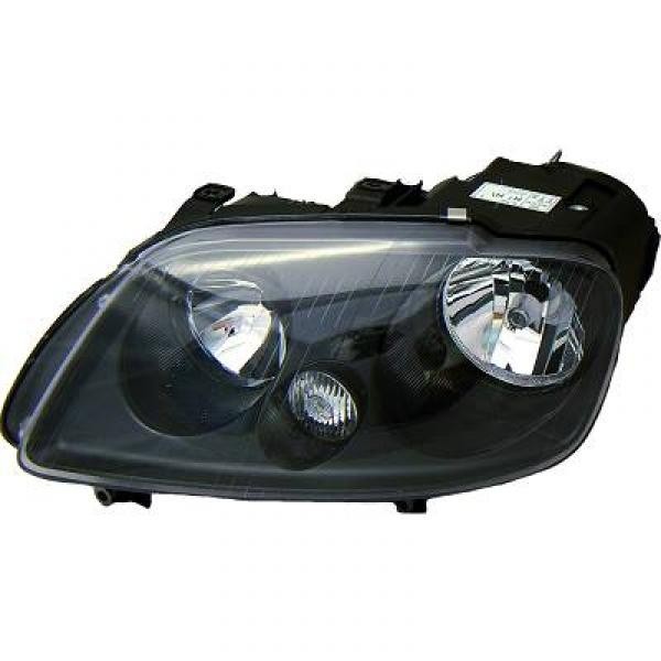 Koplamp links CADDY 04-10 TYC H1+H7/ZWART