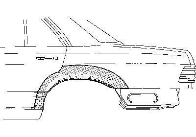 spatbordrand, rechts Mercedes E klasse, W124, 1985-1995