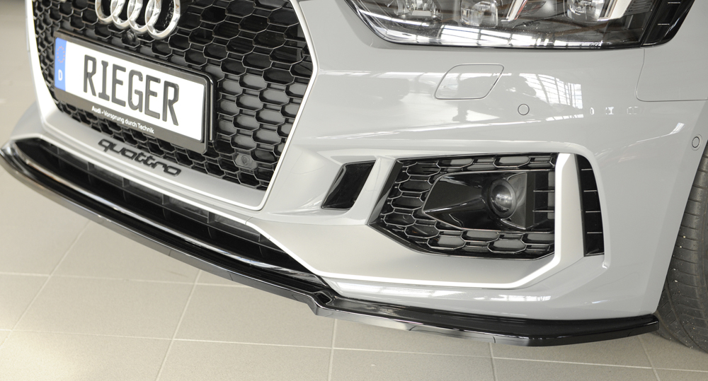 Voorspoiler Audi RS5 B9/F5 Zwart Glans Rieger