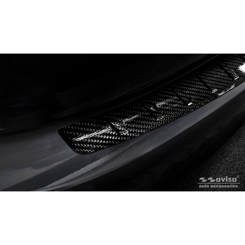 Echt 3D Carbon Achterbumperprotector  Mercedes C-Klasse W205 Sedan 2014-2019 & FL 2019-2021 'Ribs'