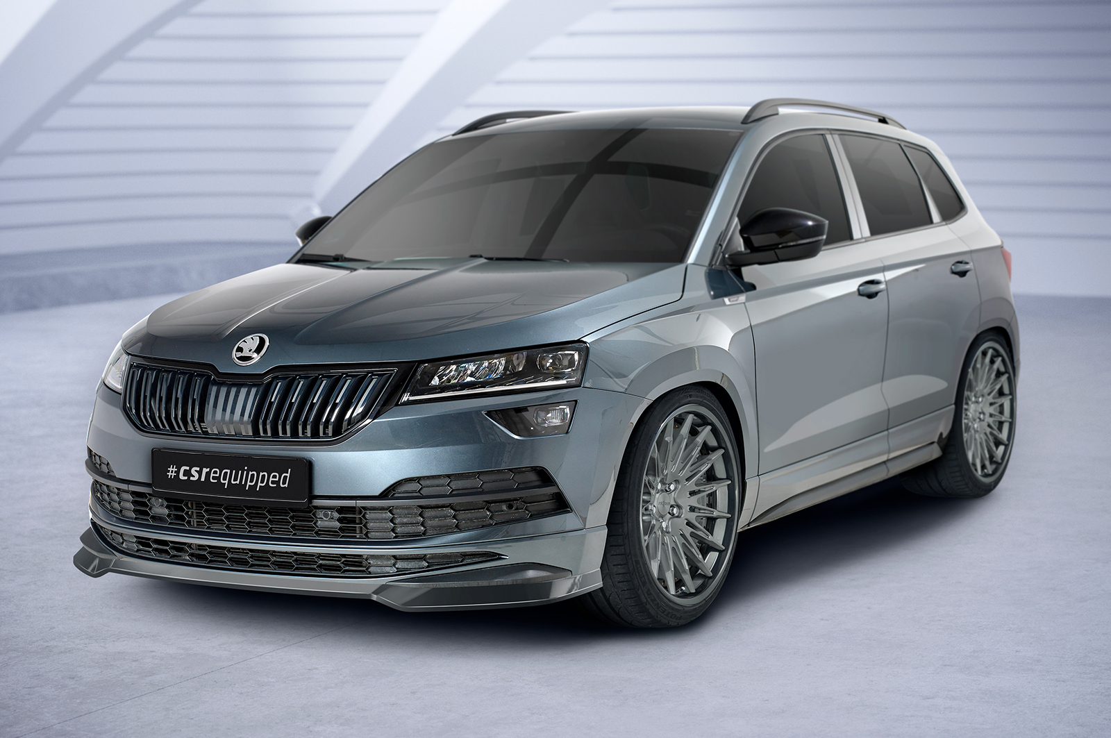 Voorspoiler Skoda Karoq CSR glans Zwart