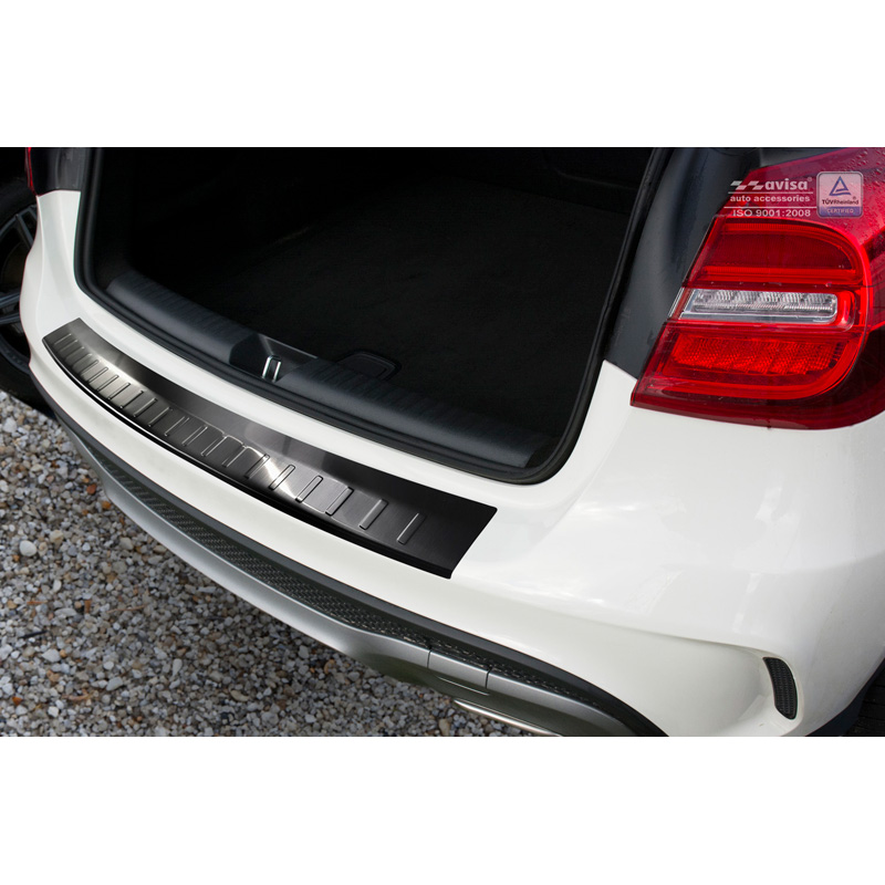 Black Stainless Steel Rear bumper protector  Mercedes GLA 2013-2020 'Ribs'