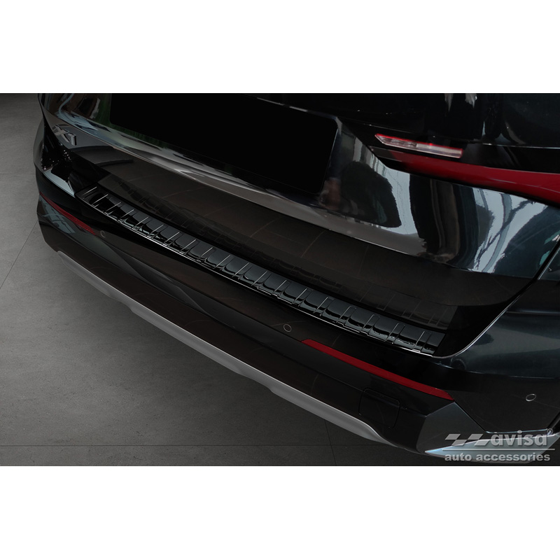 Black Mirror Stainless Steel Rear bumper protector  BMW X1 U11 / U11 xLine 2022- 'Ribs'
