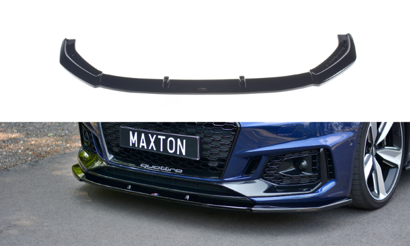 Voorspoiler V.1 Audi RS4 B9 Maxton Glans Zwart