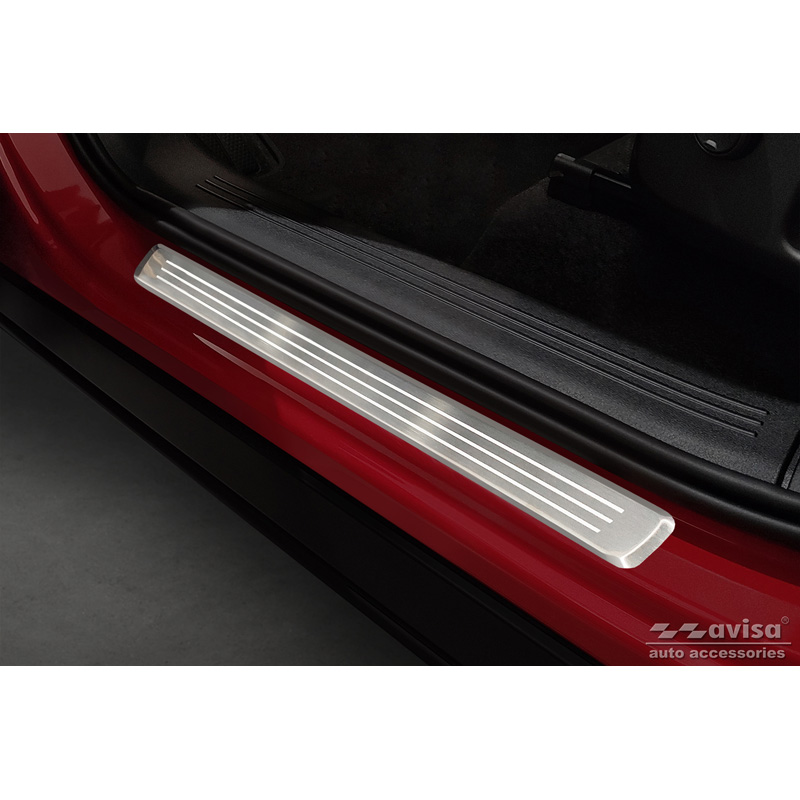 Inox door sill protectors  Volvo XC40 2018- - 'Lines' - 4-pieces