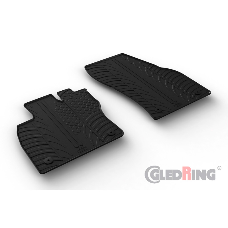 Rubbermatten  Volkswagen Caddy V Box 2020- & Ford Tourneo Furgon (L1/L2) 2022- (T profiel 2-delig + montageclips)