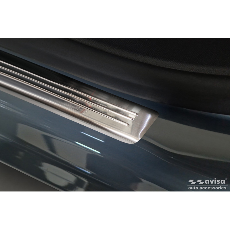 Stainless Steel Door sill protectors  Opel Corsa F HB incl. e-Corsa 2019-2023 & FL 2023- 'Lines' - 4-pieces