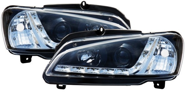 Koplampen Peugeot 106 96->> DRL Look Zwart