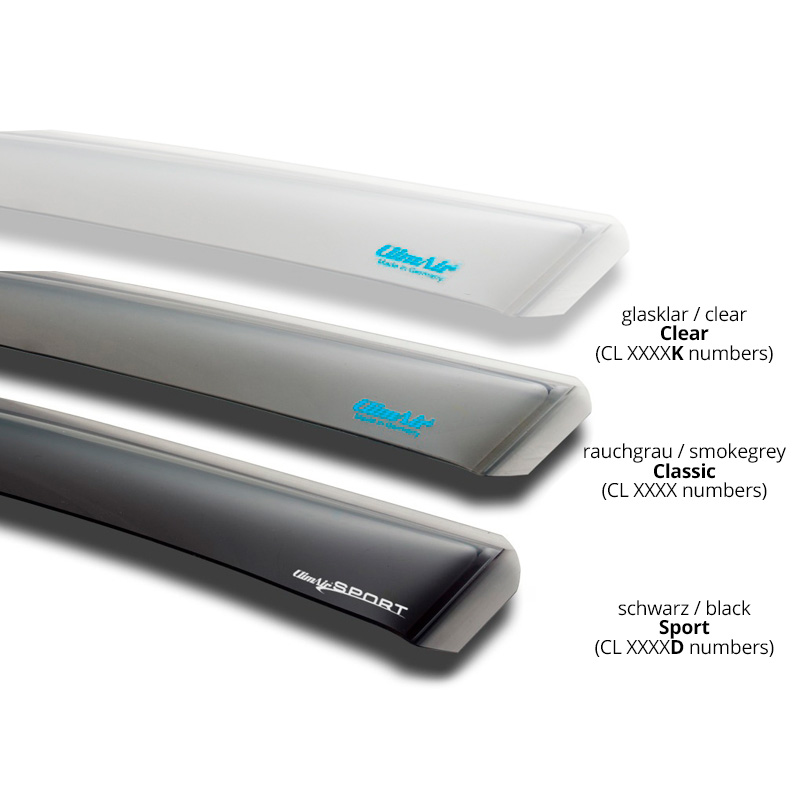 Zijwindschermen  Renault Clio 5 deurs 2005-2013