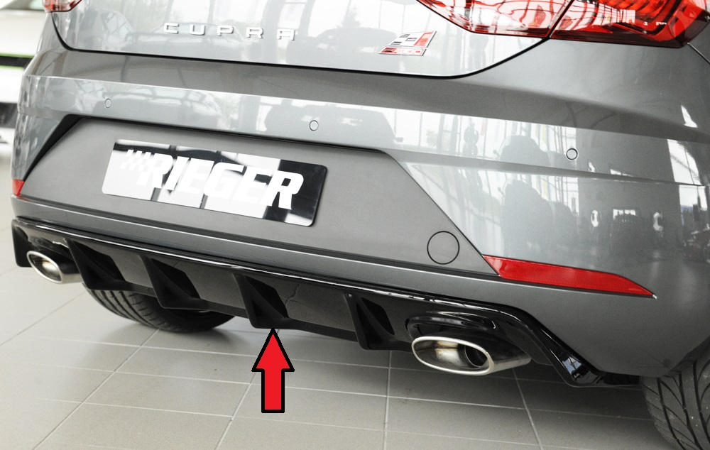 Achterbumper Diffusor Rieger Seat Leon Cupra 5F 17-.. Gloss Black