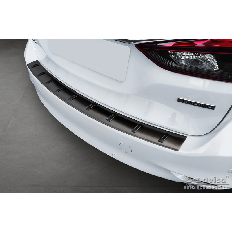 Zwart RVS Achterbumperprotector  Mazda 6 III (GJ) Combi 2012- 'STRONG EDITION'