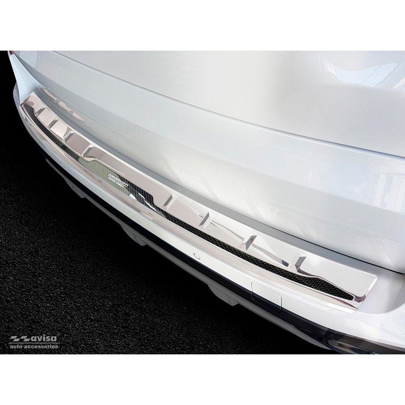 Stainless Steel Rear bumper protector 'Deluxe'  BMW X5 G05 M-Package 2018- 'Performance' excl. M-Competition Silver Mirror/Black Carbon