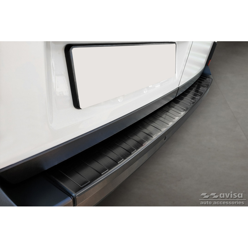Black Stainless Steel Rear bumper protector  Volkswagen Crafter & MAN TGE 2017- 'Ribs' ('XL'-version)