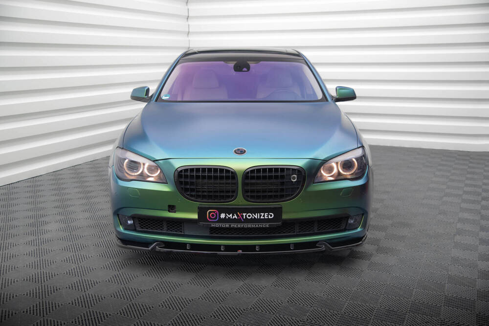 Voorspoiler V.2 BMW 7 Serie F01 Maxton Glans Zwart