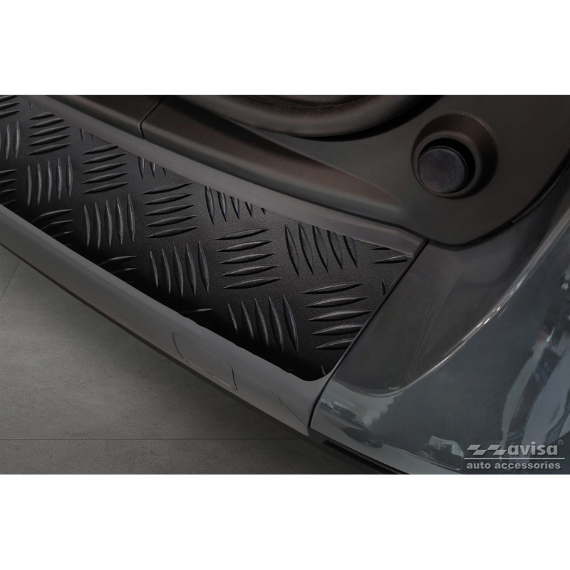 Matt Black Aluminum Rear bumper protector  Mercedes Citan (W420) Box/Tourer 2021- 'Riffled Plate'