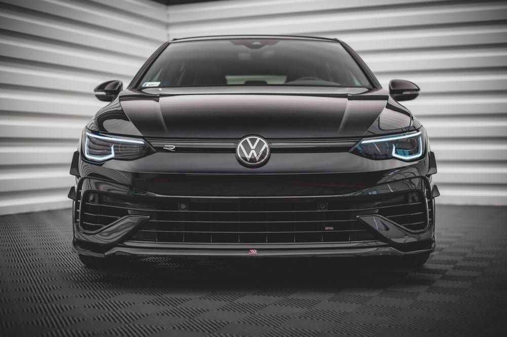 Voorspoiler V.6 Volkswagen Golf 8 R Maxton Glans Zwart