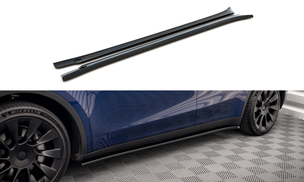 Zijskirts V.2 Tesla Model Y Maxton Glans Zwart