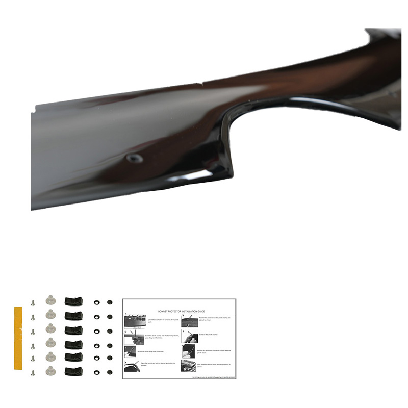 Motorkapbeschermer (steenslagcover)  Renault Clio D 2012-2019 - Glanzend zwart