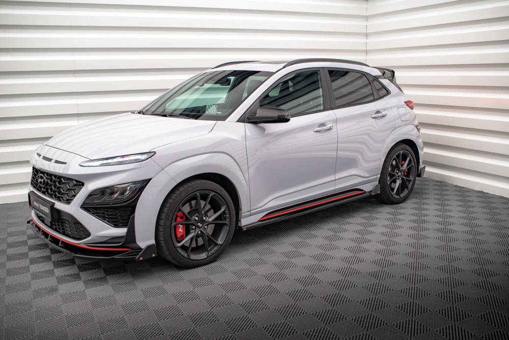 Zijskirts V.1 met Canards Hyundai Kona N Maxton Glans Zwart