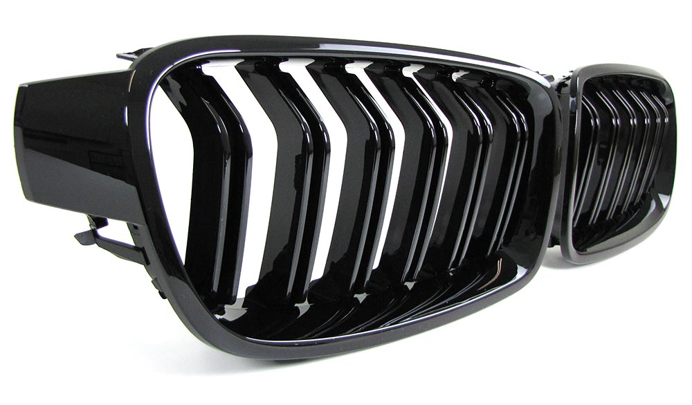 Grill Nieren  BMW F30/F31 Glans Zwart 11-15 Dubbel Spaak