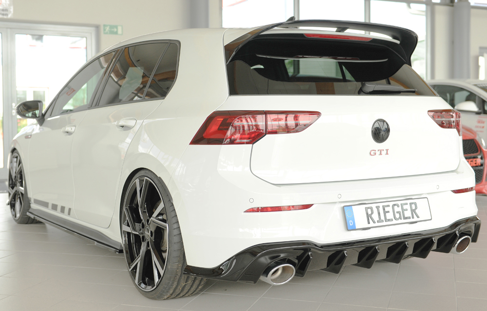 Diffuser Volkswagen Golf 8 GTI Clubsport Rieger Glans Zwart