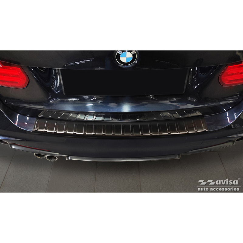 Black Stainless Steel Rear bumper protector  BMW 3-Series (F31) Touring 2012-2015 & FL 2015-2019 'Ribs'