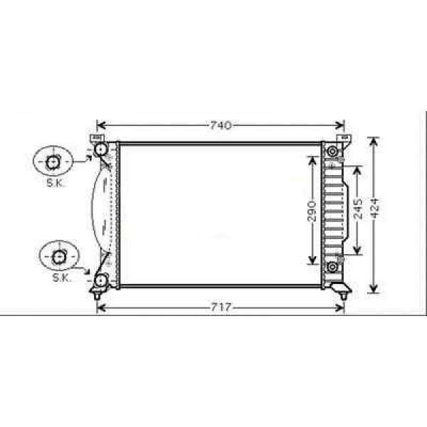 Radiator Audi A4 8H 00->> OOK QUATTRO 1.8/2.0/1.9TDI HANDGESCHAK